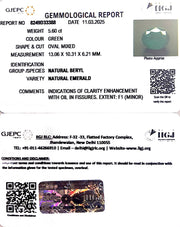 5.60/CT Natural Panna Stone with Govt. Lab Certificate